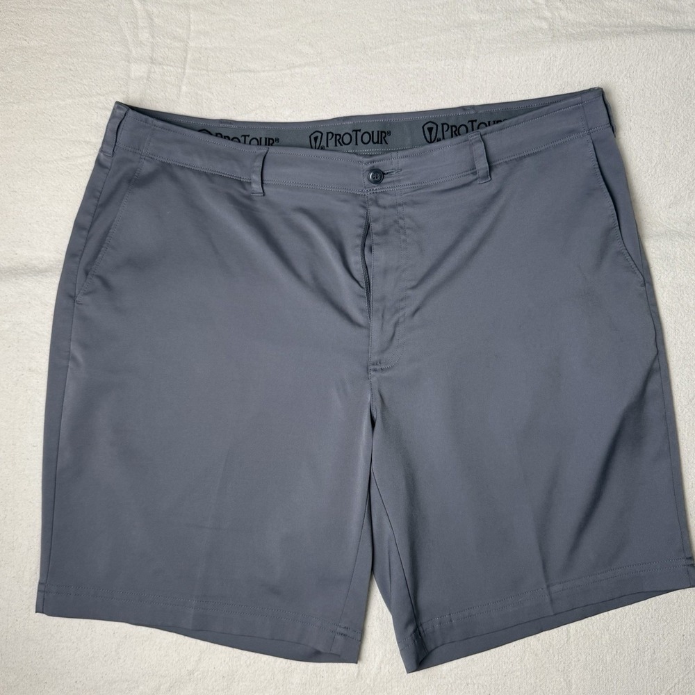 Pro‎ Tour Mens Gray Striped Golf Shorts Size 34 Polyester Blend Casual Summer